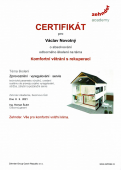 Certifikát pro zprovoznění, vyregulování a servis rekuperace